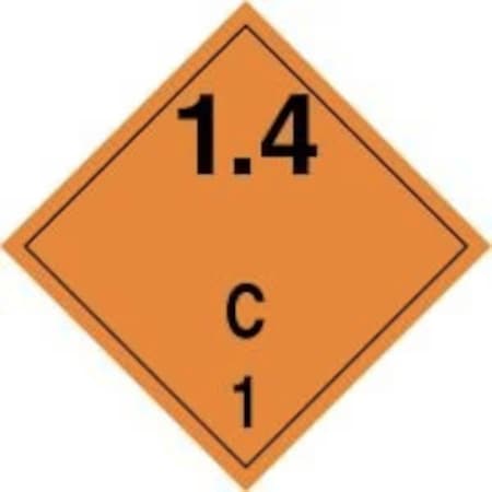 Accuform TDG PLACARD CLASS 1 273MM x 273MM TCP143CT100 TCP143CT100